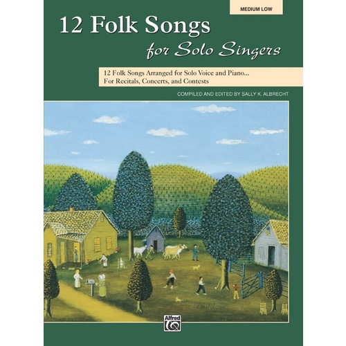 12 Folk Songs for Solo Singers Book Med Low