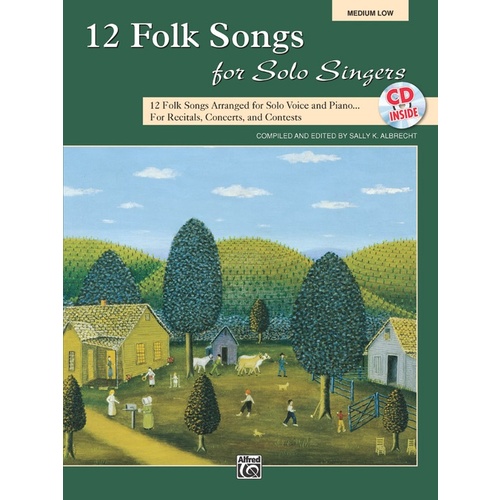 12 Folk Songs For Solo Singers Book & CD Med Low