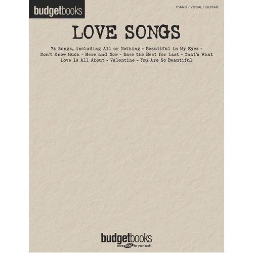 Budget Books Love Songs PVG (Softcover Book)