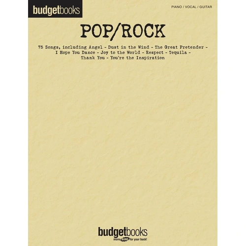 Budget Books Pop Rock Songbook for Piano and Guitar
