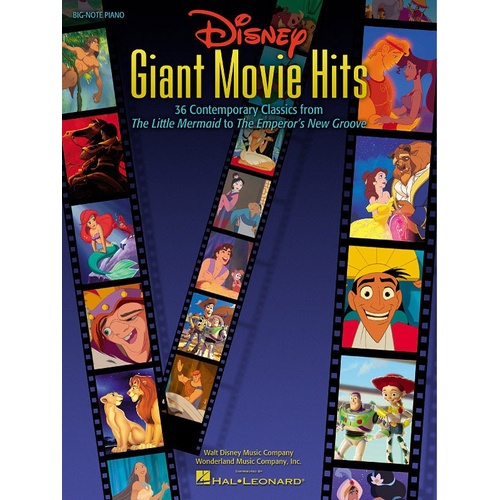 Disney Giant Movie Hits Big Note Piano (Softcover Book)