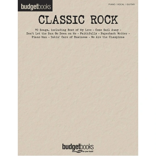 Budget Books Classic Rock Piano, Vocal & Guitar Songbook