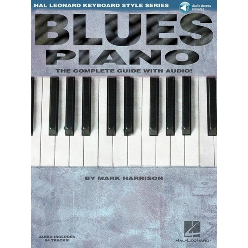 Blues Piano Keyboard Style Series BK/OLA by Hal Leonard, 80 pages, includes audio access for learning scales, chords, and techniques.