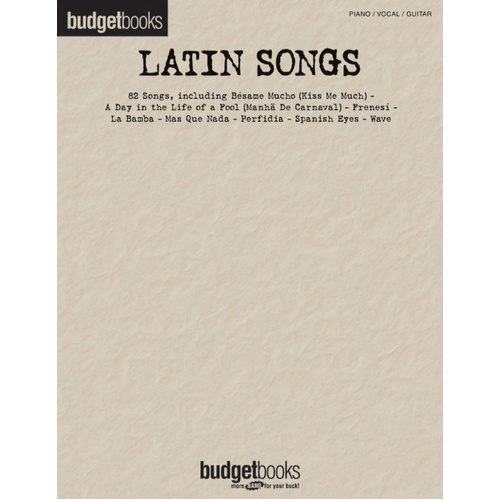 Budget Books Latin Songs PVG (Softcover Book)