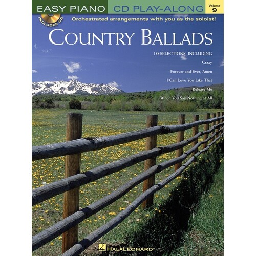 Country Ballads Easy Piano CD Play Along Book/CD V9 (Softcover Book/CD)