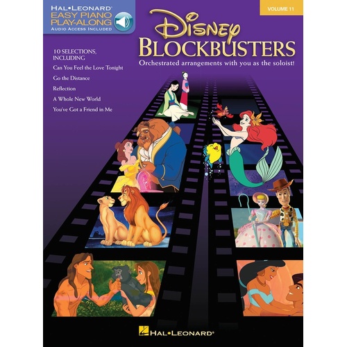 Disney Blockbusters Easy Piano Playalong Book/Online Audio V11 (Softcover Book/Online Audio)