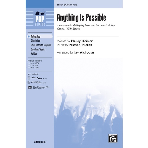 Anything Is Possible SAB Choral Sheet Music