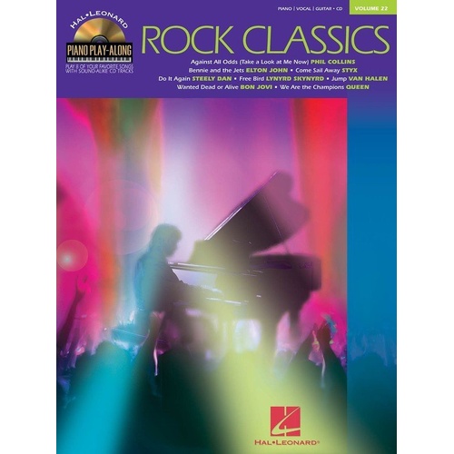 Rock Classics Piano Play-Along Book/CD Vol 22 by Hal Leonard - 48 Pages, 8 Songs, Includes Full Performance & Backing Tracks