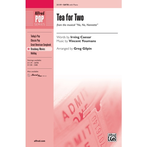 Tea for Two SATB Choral Sheet Music