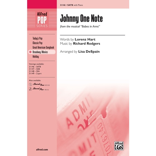 Johnny One Note SATB  From Babes In Arms