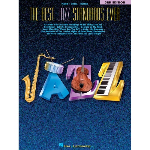 Best Jazz Standards Ever PVG 3rd Edition Songbook by Hal Leonard for Guitar and Piano, 312 Pages