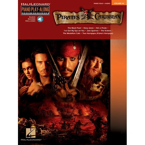 Pirates of the Caribbean Piano Play-Along V69 BK/OLA by Hal Leonard, 48 Pages, Includes 8 Songs with Online Audio Access