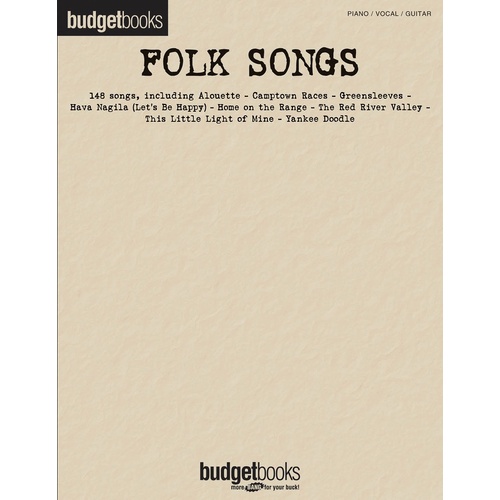 Budget Books Folk Songs PVG (Softcover Book)