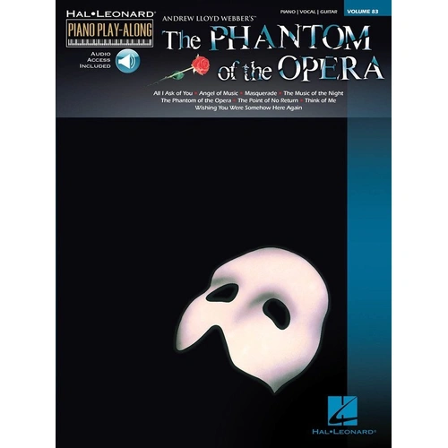 Phantom of the Opera Piano Play-Along V83 BK/OLA by Hal Leonard, 56 Pages, 8 Songs, Includes Audio Tracks for Practice