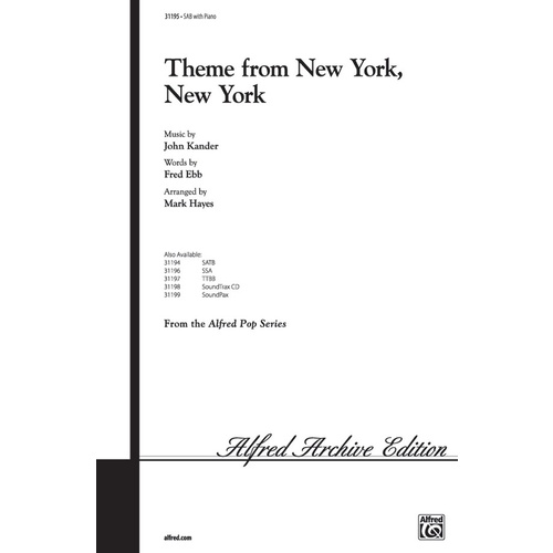 Theme from New York New York SSAB - Choral Sheet Music