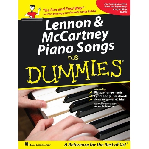 Lennon & McCartney Piano Songs for Dummies Songbook PVG 192 Pages