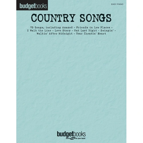 Budget Books Country Songs Easy Piano Songbook