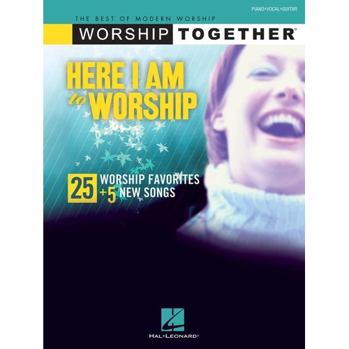 Here I Am to Worship PVG Songbook for Guitar and Piano by Hal Leonard, 30 CCM Songs, 176 Pages