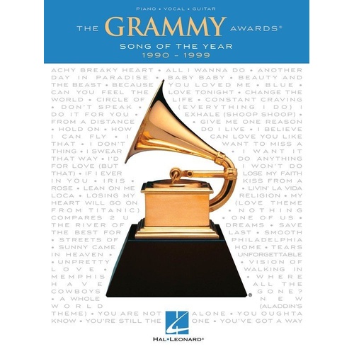 Grammy Awards Song of the Year 1990-1999 PVG Songbook by Hal Leonard, Piano, Vocal & Guitar, 304 Pages