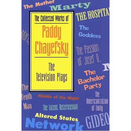 Television Plays Of Paddy Chayefsky Paperback 