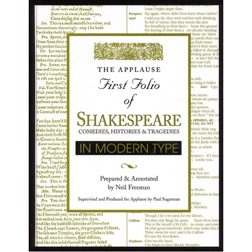 First Folio Of Shakespeare In Modern Type (Hardcover Book)