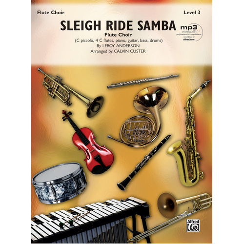 Sleigh Ride Samba for Flute Choir - Sheet Music for Multiple Flutes and Accompaniment Tracks