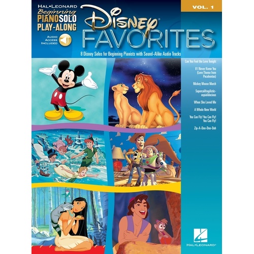 Disney Favorites Beg Piano Play Along Book/CD V1 (Softcover Book/CD)