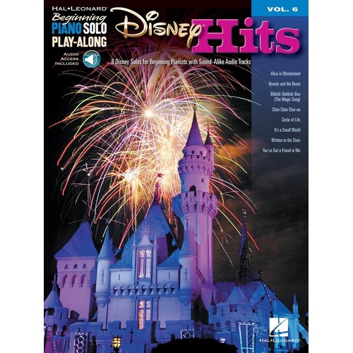 Disney Hits Beginning Piano Play-Along Book with CD V6