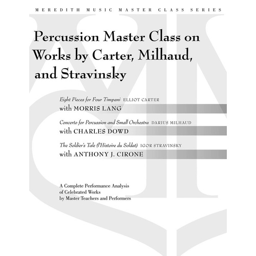 Percussion Masterclass Carter Milhaud and Stravins (Softcover Book)