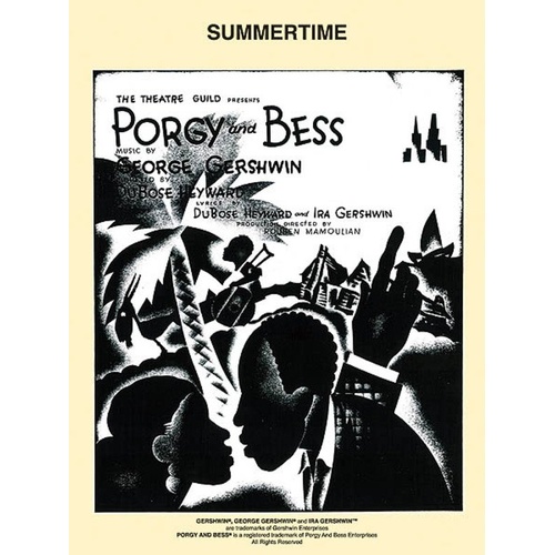 Summertime (from Porgy and Bess) Piano & Vocal Sheet Music