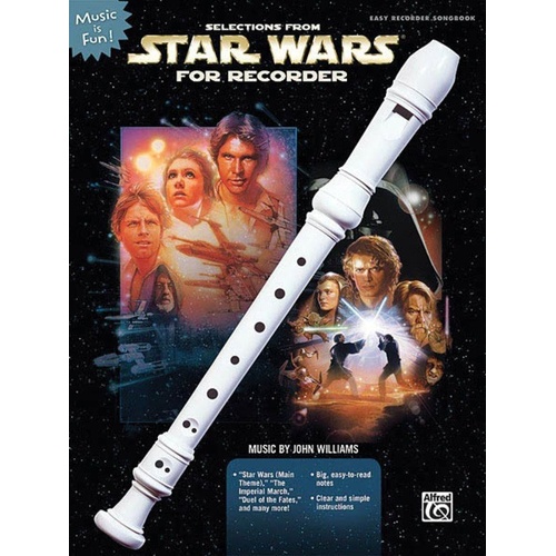 Star Wars Easy Recorder Songbook by Alfred Music, 24 Pages, Beginner's Guide, Includes Famous Themes