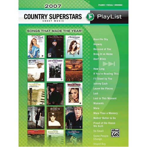 2007 Country Superstars Sheet Music Playlist PVG (Softcover Book)