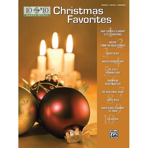 10 for 10 Christmas Favorites Songbook - 10 Top Tunes for Piano, Voice & Guitar
