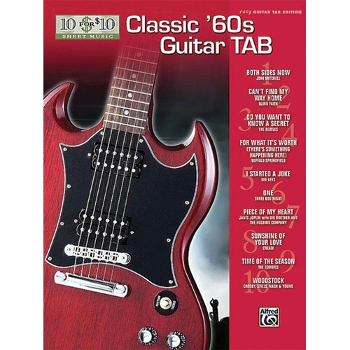 10 for 10 Classic 60s Guitar Tab - 40 Pages, Easy Guitar Format, Includes 10 Popular Songs