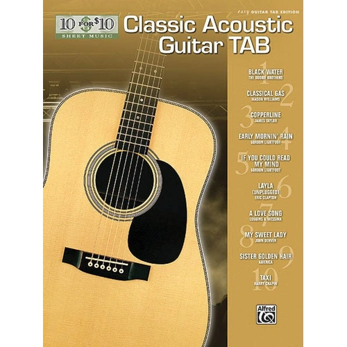 10 for $10 Classic Acoustic Guitar Tab - 48 Pages, Easy Guitar, Alfred Music