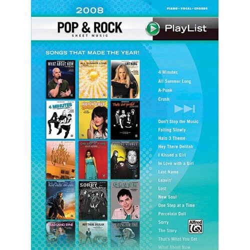 2008 Pop and Rock Sheet Music Playlist PVG (Softcover Book)