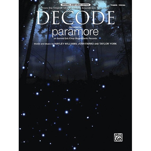 Decode (From Twilight) Piano, Vocal & Guitar Songbook