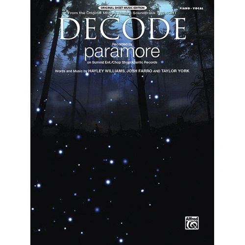 Decode (From Twilight) Piano, Vocal & Guitar Songbook
