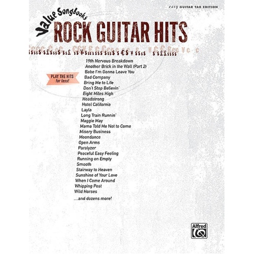 Value Songbooks Rock Guitar Hits Guitar TAB (Softcover Book)