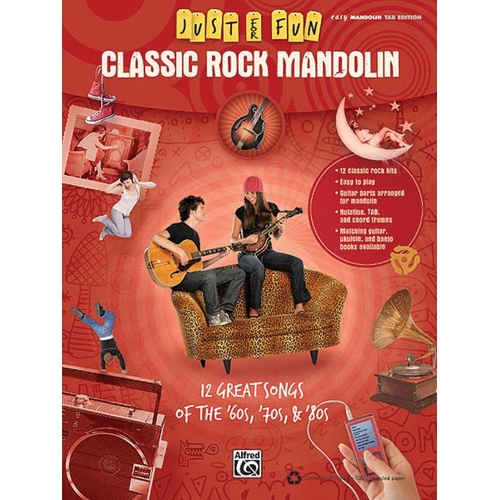 Just For Fun Classic Rock Easy Mandolin (Softcover Book)