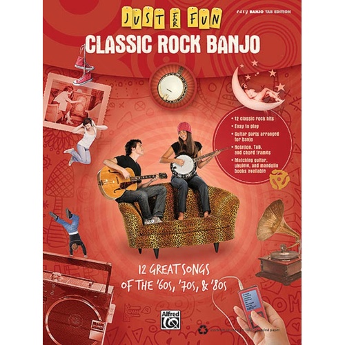 Just For Fun Classic Rock Easy Banjo (Softcover Book)