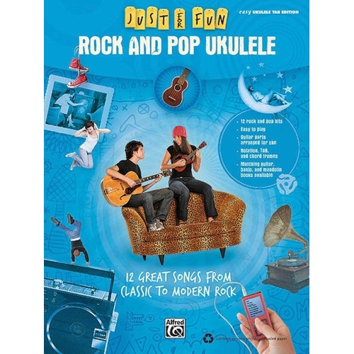 Just for Fun Rock & Pop Ukulele by Hal Leonard - 64 Pages, Melody Line, Lyrics & Chords