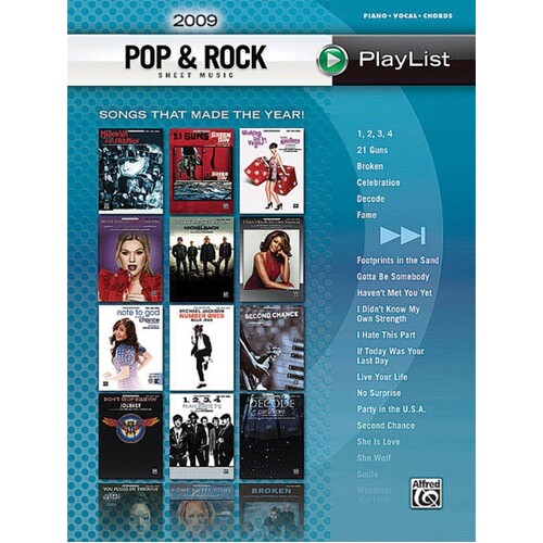 2009 Pop and Rock Sheet Music Playlist PVG (Softcover Book)