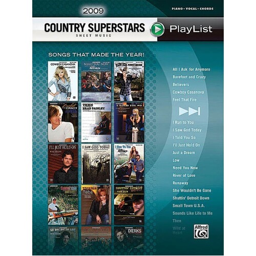 2009 Country Superstars Sheet Music Playlist PVG (Softcover Book)
