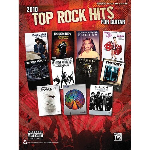 2010 Top Rock Hits For Guitar Recorded Versions (Softcover Book)