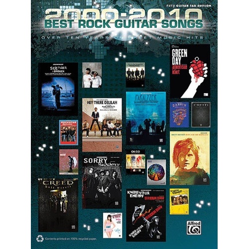 2000-2010 Best Rock Guitar Songs GTR Tab by Hal Leonard, Easy Guitar Format, 168 Pages