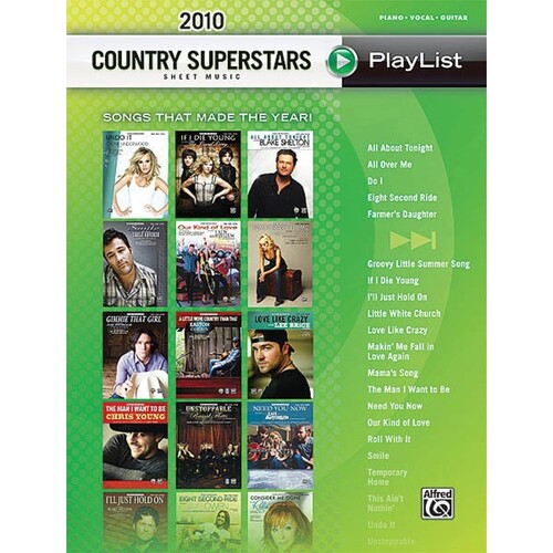 2010 Country Superstars Sheet Music Playlist PVG (Softcover Book)