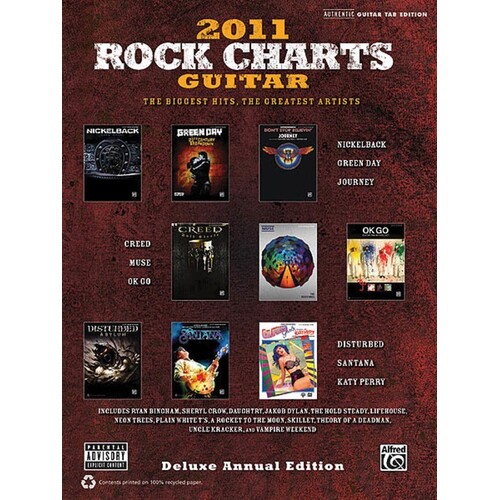 Rock Charts Guitar 2011 Guitar TAB (Softcover Book)