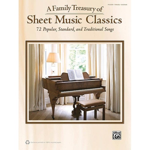 Family Treasury of Sheet Music Classics PVG Songbook by Hal Leonard - 320 Pages for Piano, Vocal & Guitar