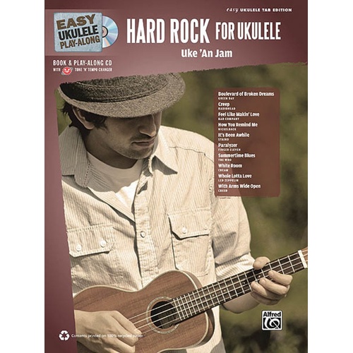 Easy Ukulele Play Along Hard Rock Book/CD (Softcover Book/CD)